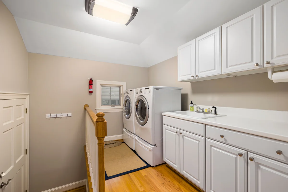 Bright organized laundry room